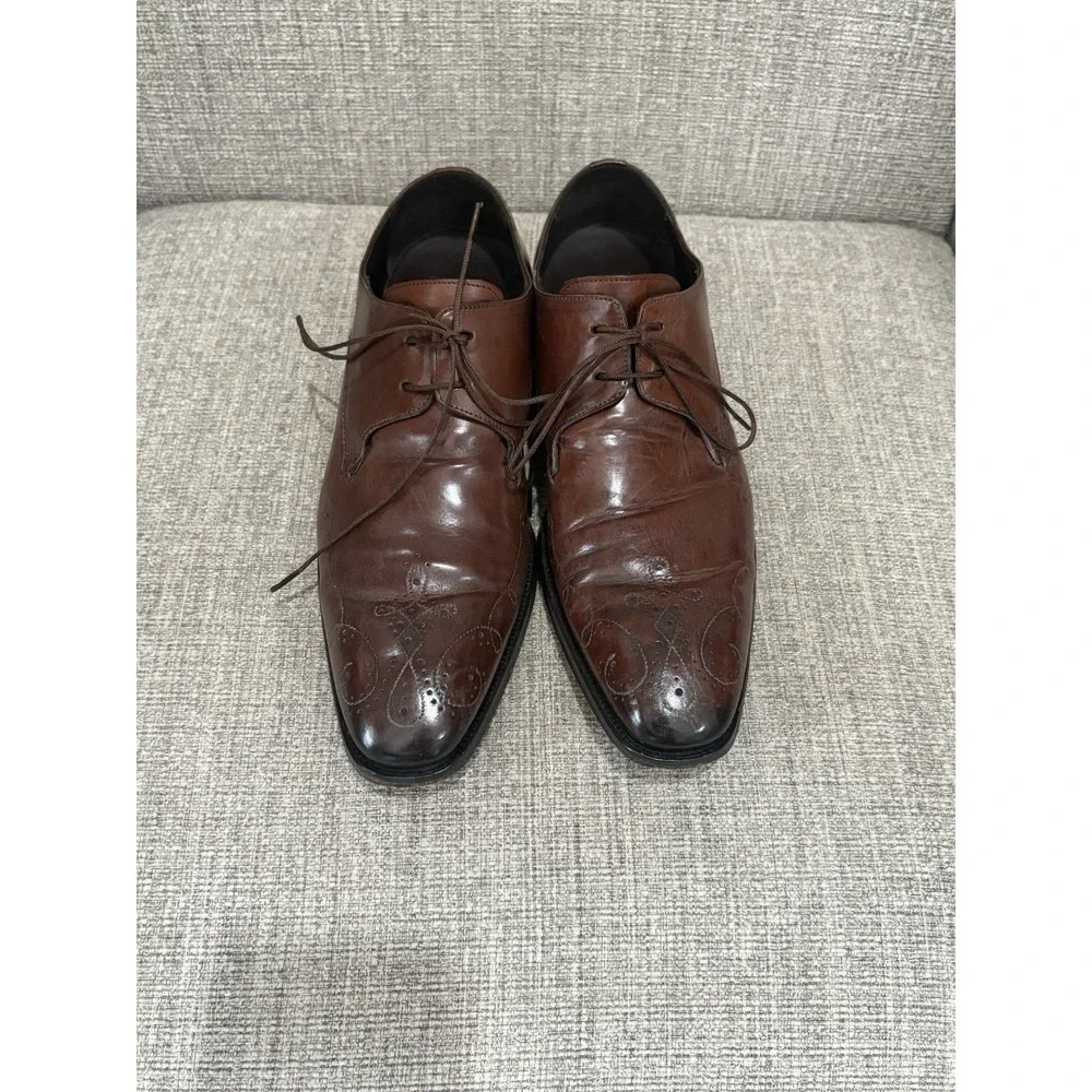 Men's Mezlan French Toe Oxford Dress Shoes Brown 10M